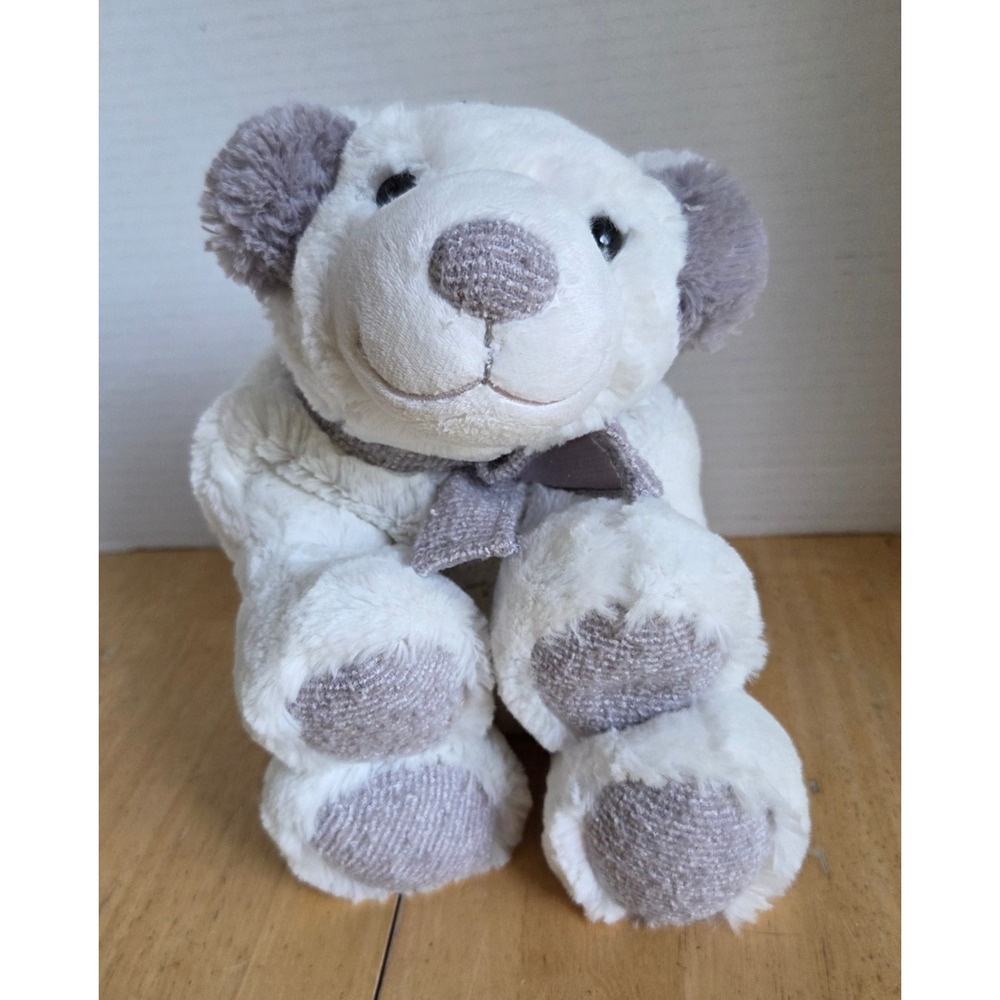 Aurora Floppy White Polar Bear Textured Paws Ears Plush Scarf Stuffed Animal